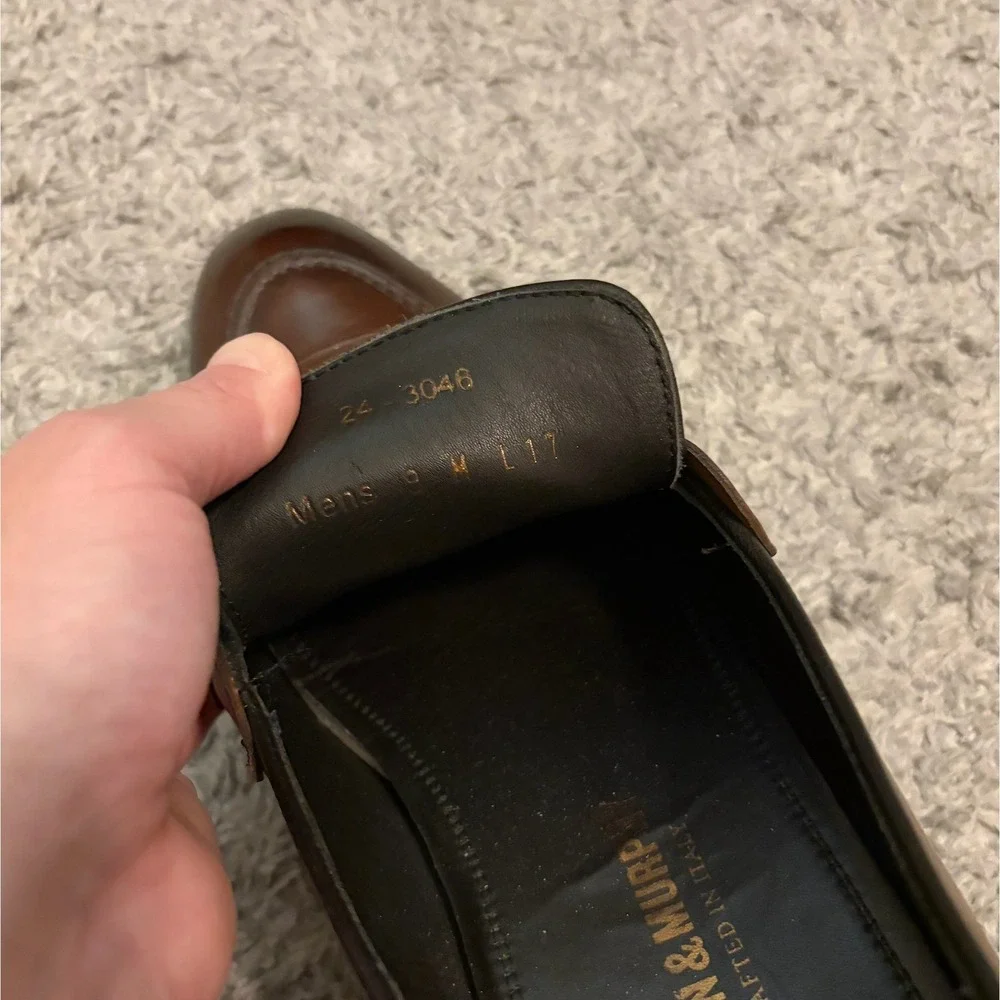 Johnston & Murphy Brown Leather Penny Loafers Handcrafted in Italy SIZE 9